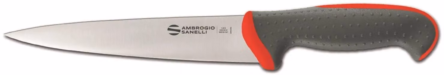 Coltello scannare, lama cm 16, colore rosso, linea Tecna