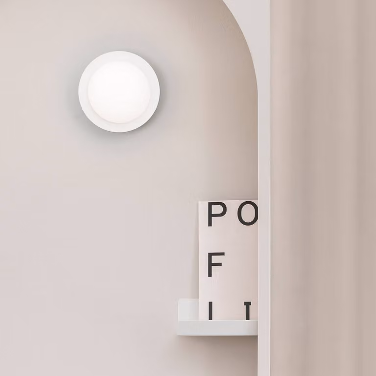 FARO BARCELONA Applique da parete a LED May, Bianco / Opale, Soggiorno / Sala da pranzo, Vetro, Moderno, Applique a LED