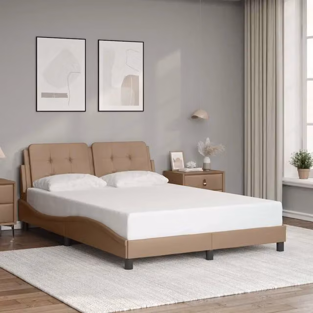 Giroletto senza materasso Zadar vidaXL in similpelle color cappuccino L/P/H: 120 x 200 cm – 1