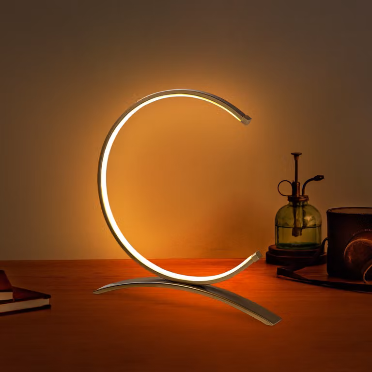 Opviq, Moon - 13331, lampada da tavolo, CORPO IN METALLO, oro, 35 x 4 x 34 cm