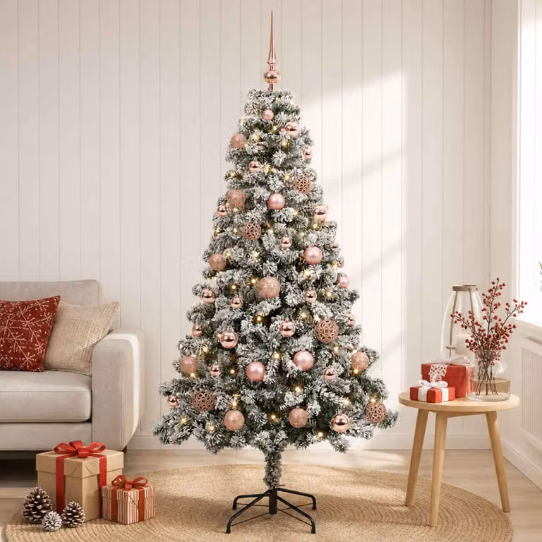 vidaXL Albero di Natale Artificiale con Palline 120 cm 150 LED