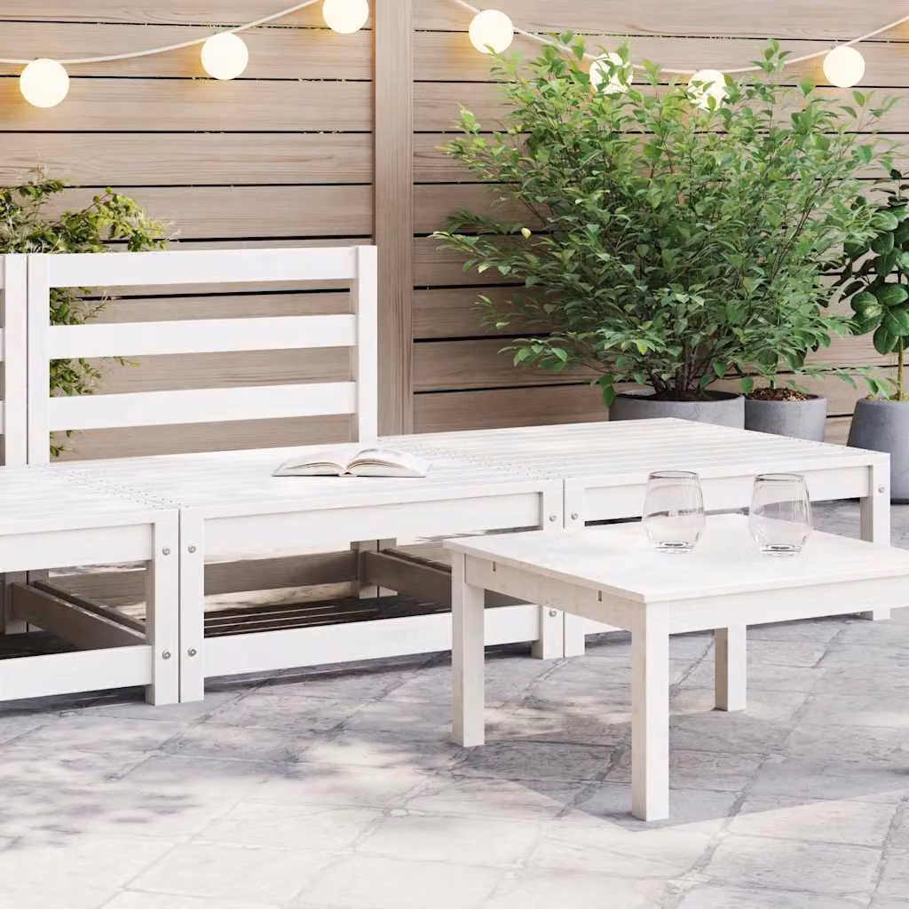 Maison Exclusive - Set da giardino 2 pezzi bianco in legno massello di pino