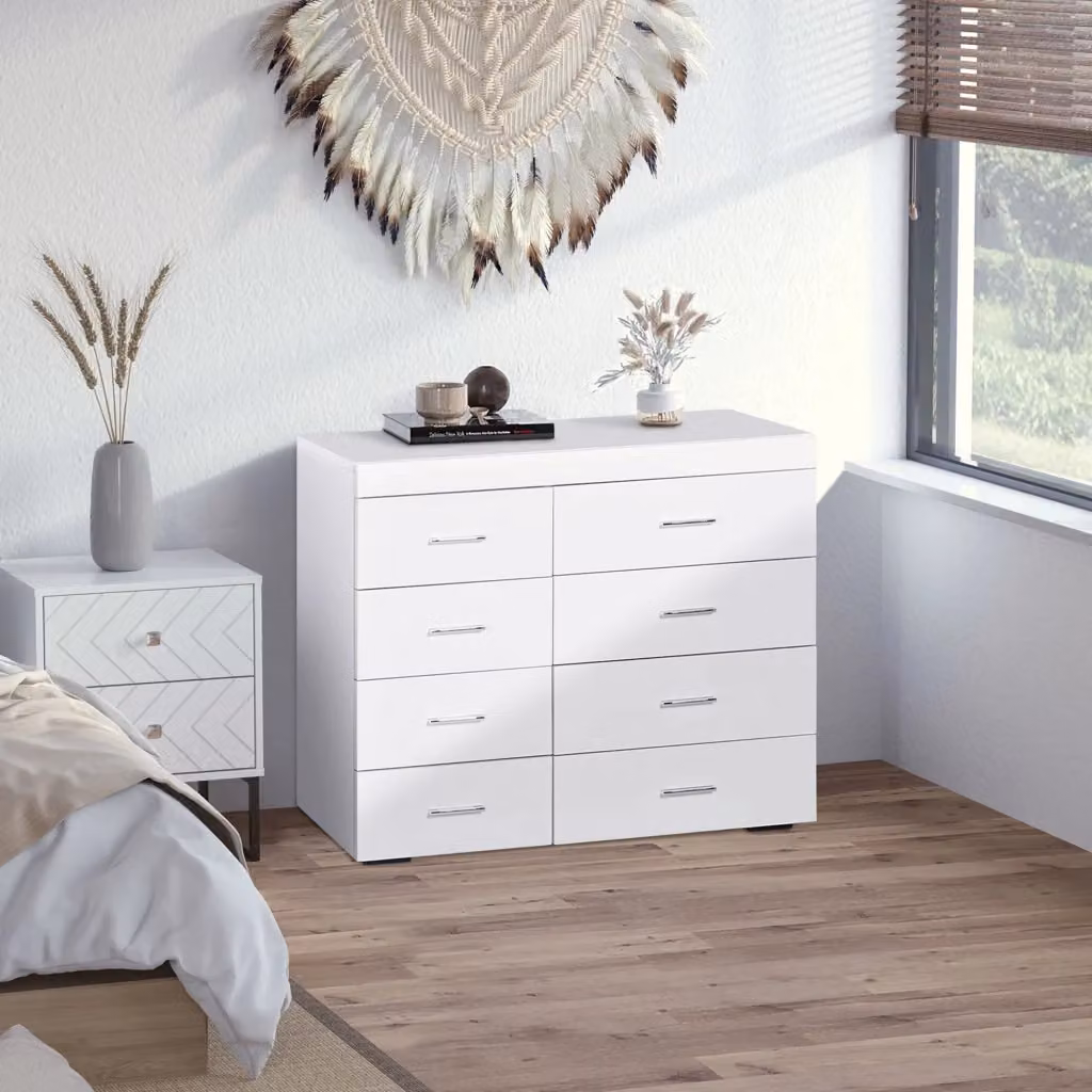 Cassettiera Mobile EasyComfort in Legno MDF Bianca L: 90 cm, P: 35 cm, H: 73 cm – 2
