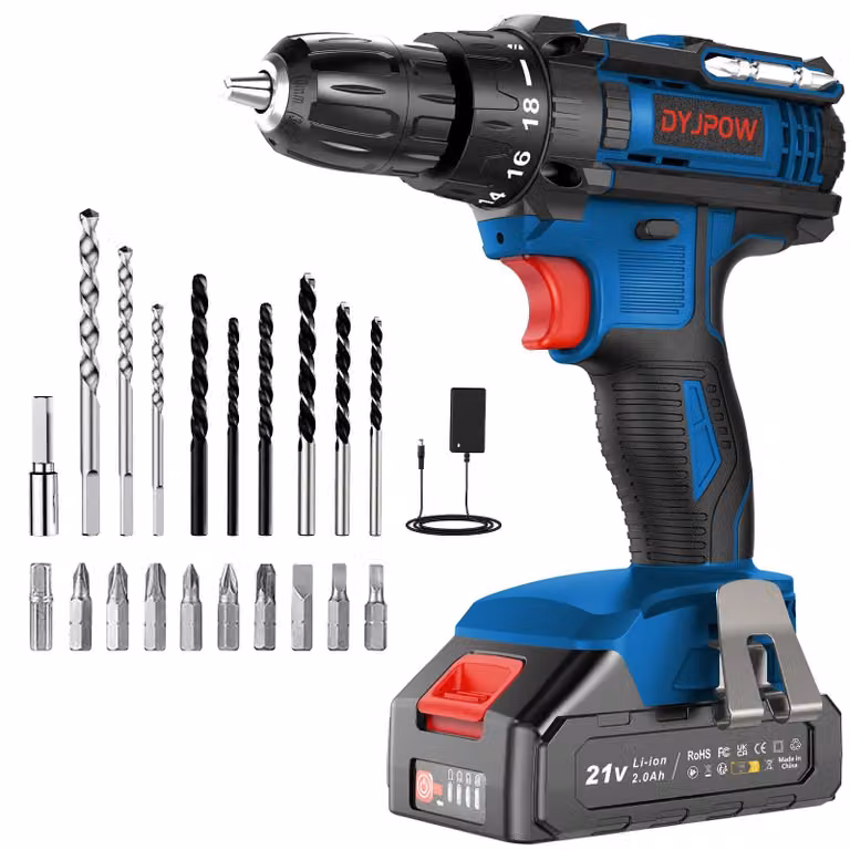 Trapano avvitatore a batteria da 21 V, 42 Nm, con 1 batteria da 2,0 Ah