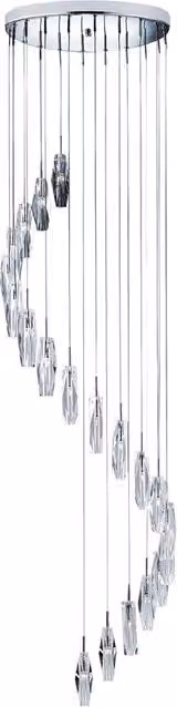 Lampadario a sospensione Searchlight in vetro trasparente e acciaio cromato con design moderno e regolabile – 1