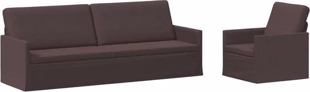 Set di 2 divani moderni vidaXL in tessuto marrone con struttura in metallo per il tuo soggiorno