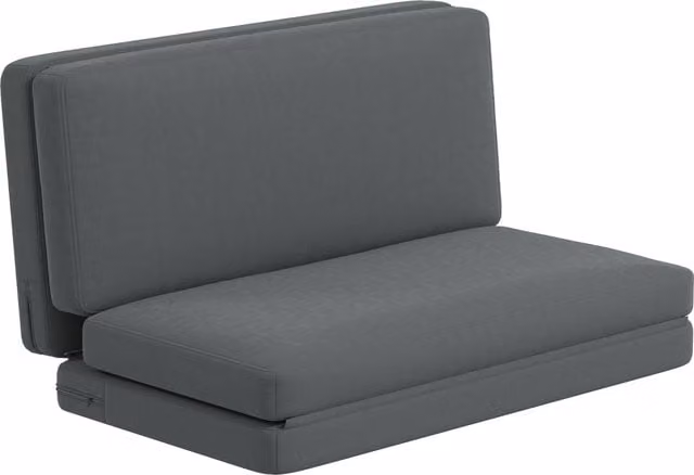 HOMCOM Relaxsessel pieghevole 3-in-1 con materasso per ospiti, diviso, Grigio, Larghezza: 138 cm – 1