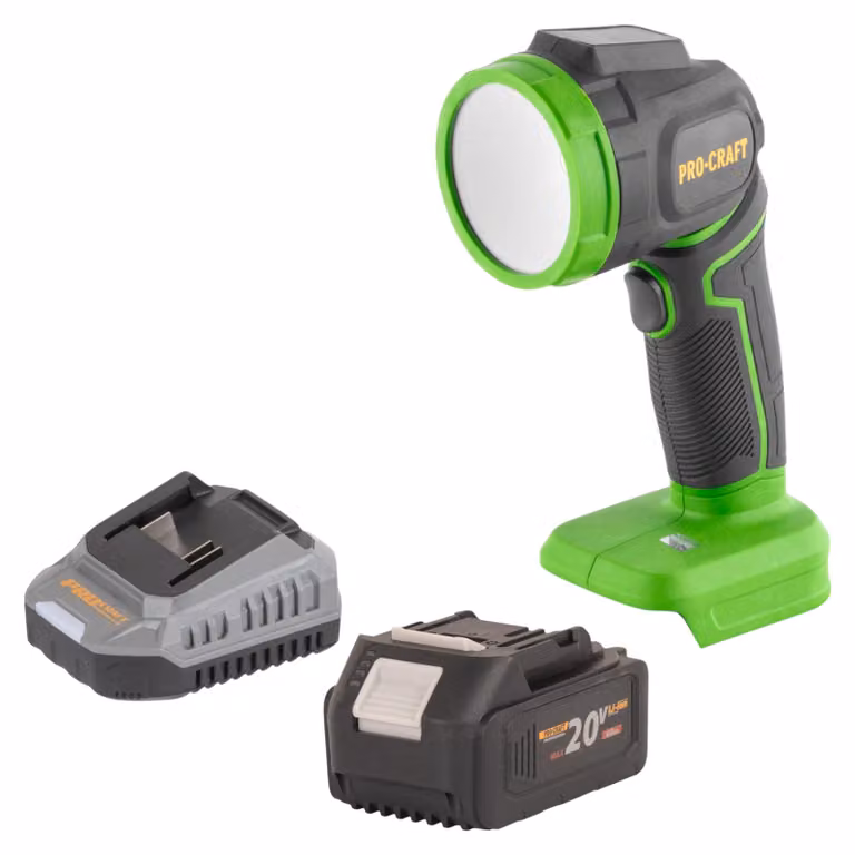 Procraft LL18bb Faretto LED a batteria 20 V 300 lm + 1x batteria 4,0 Ah + caricabatteria