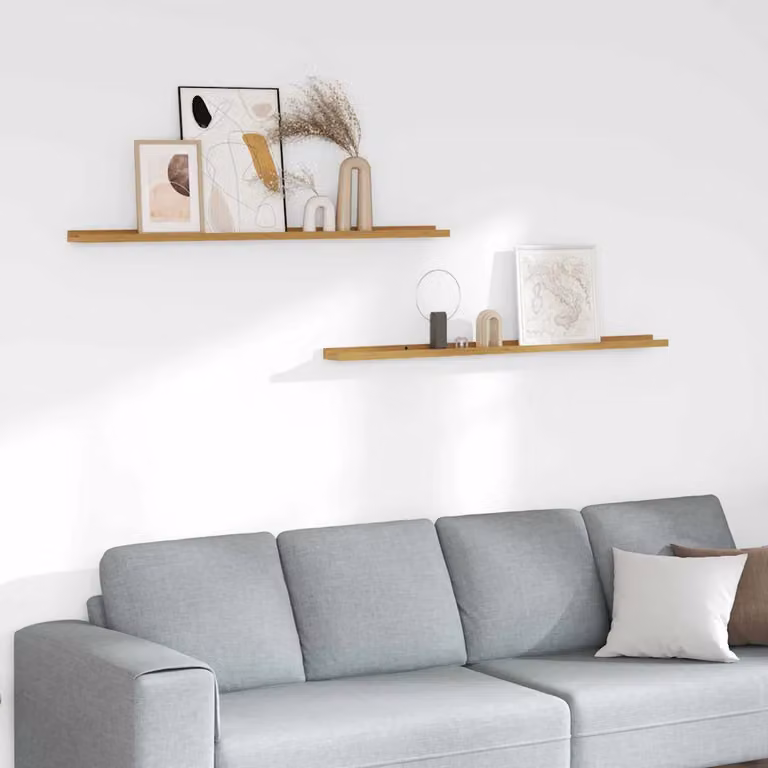 Set di 2 Scaffali da parete vidaXL Beige L: 115 cm, P: 9 cm, H: 3 cm