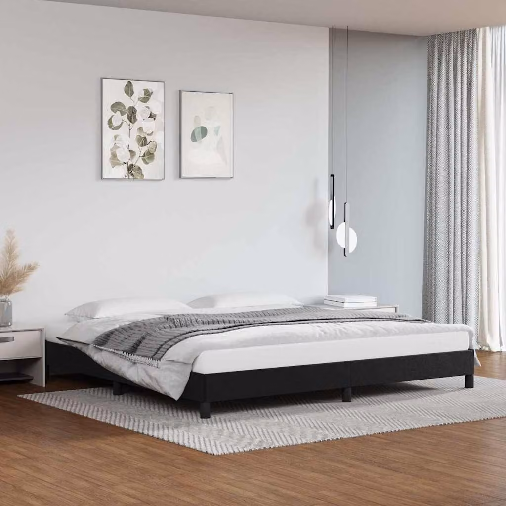 Giroletto imbottito vidaXL in similpelle nero, L/P: 200 x 200 cm