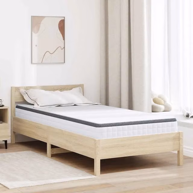 Materasso a molle Bonell vidaXL Bianco e Grigio L 90 cm x P 190 cm