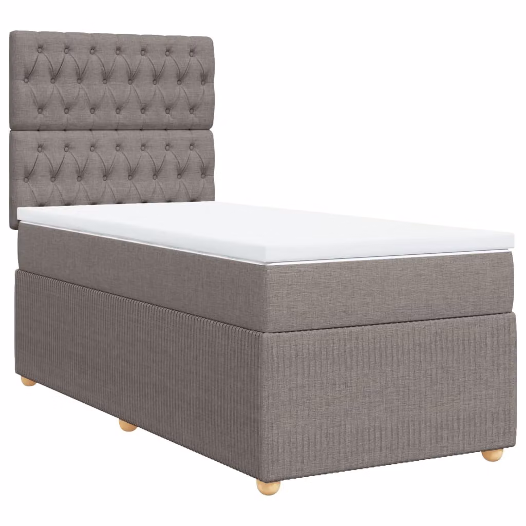 Giroletto a Molle con Materasso Tortora 90x190 cm in Tessuto