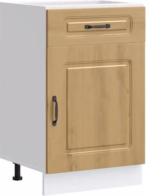 Mobile da cucina HELLOSHOP26 con ante e cassetto in composito marrone L/P/H: 50 x 46 x 81,5 cm