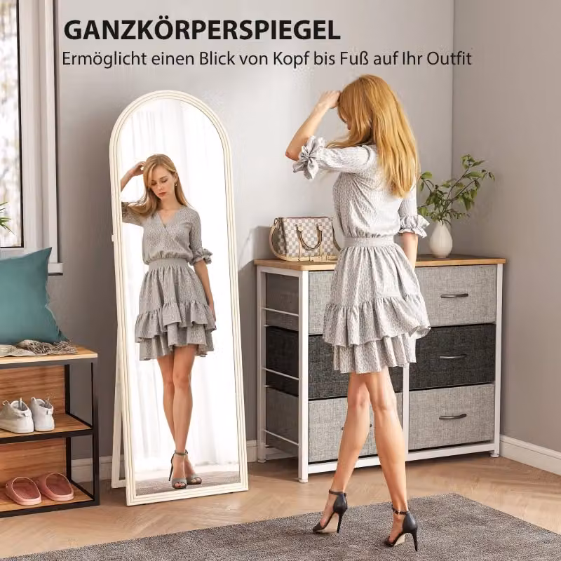 Specchio a figura intera WISHDOR moderno con struttura ad arco, bianco, L: 50 cm, H: 160 cm – 2