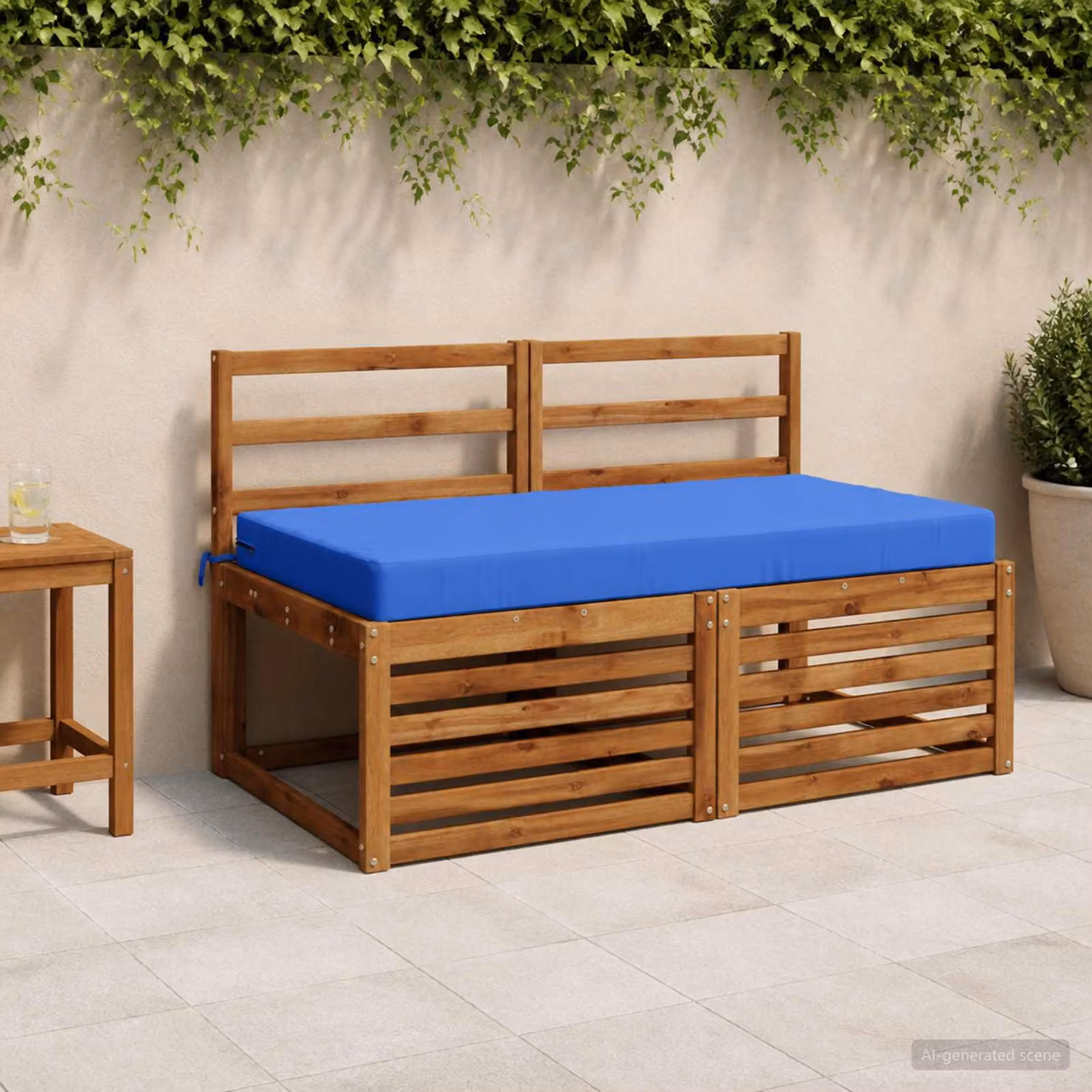 Cuscino per la seduta vidaXL SOEST in poliestere blu reale con rivestimento lavabile e resistente ai raggi UV