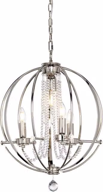 Lampadario a sfera Cassie Elstead Ø46 nichel 3xE14