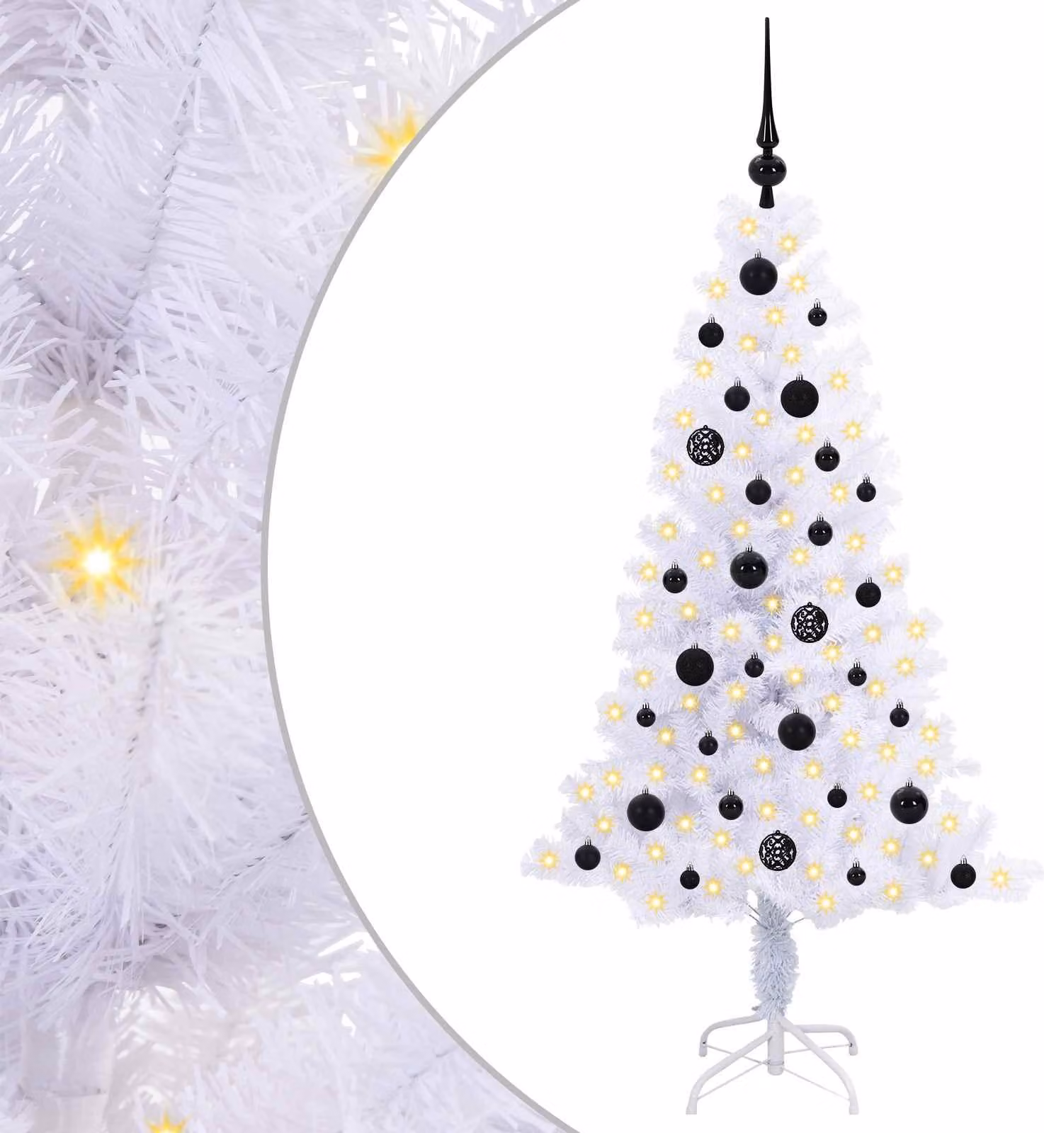 Albero di Natale artificiale Bianco 150 cm PVC e Acciaio