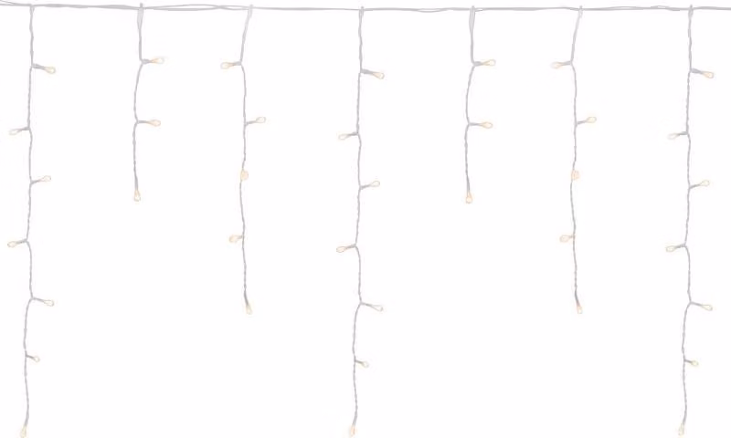 Catena luminosa MagicHome Natale Icicle, 200 LED bianco caldo, a ghiacciolo, luce fissa, 230 V, 50 Hz, IP44, per esterni, illuminazione, L-5 m