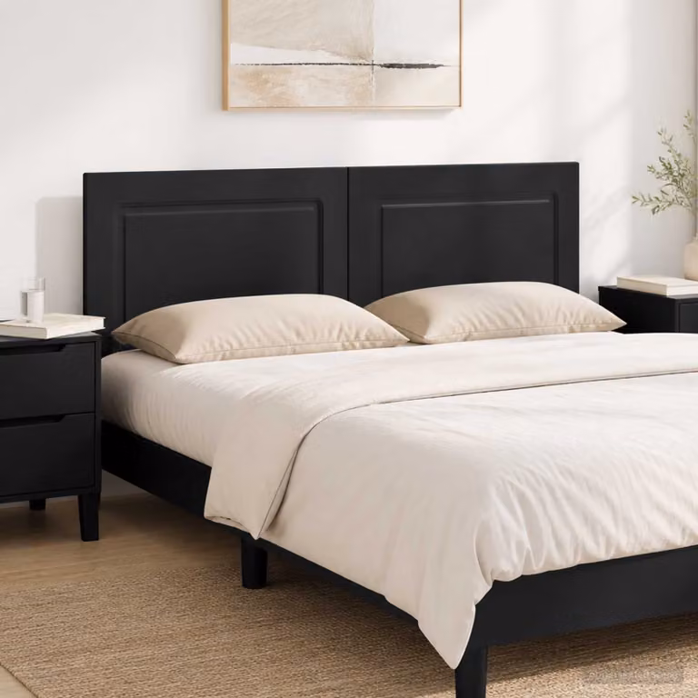 Testiera da muro moderna vidaXL UTRECHT in legno ingegnerizzato nero opaco L: 142 cm, H: 50 cm, P: 3 cm