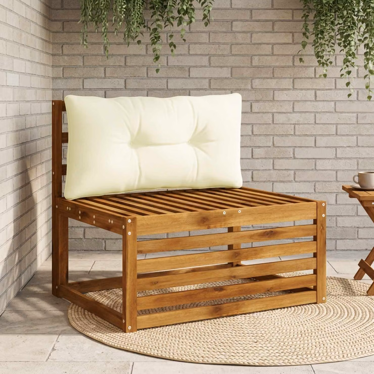 vidaXL Cuscino per schienale PUTTEN 100% Poliestere Crema