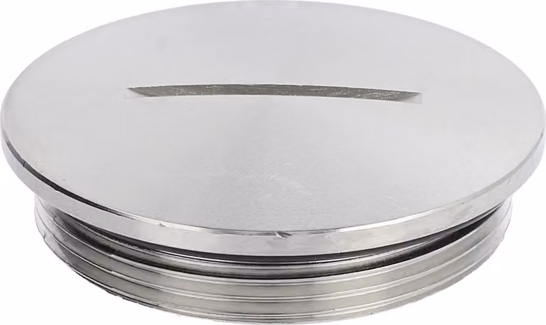Tappo cieco WISKA M40x1,5 MBR-M40 rotondo con intaglio incl. O-ring ottone (CuZn) nichelato lunghezza filettatura 8,5 mm - 1 pezzo
