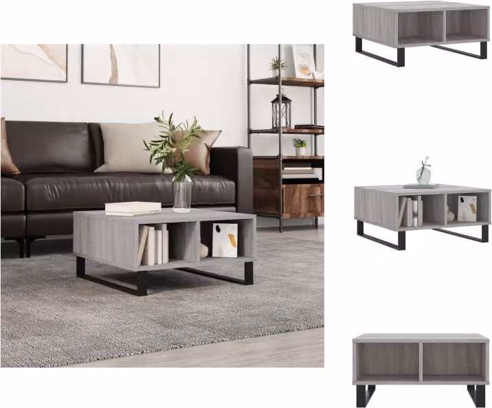 vidaXL Tavolino grigio Sonoma 60x60x30 cm in legno - Tavolini da caffè