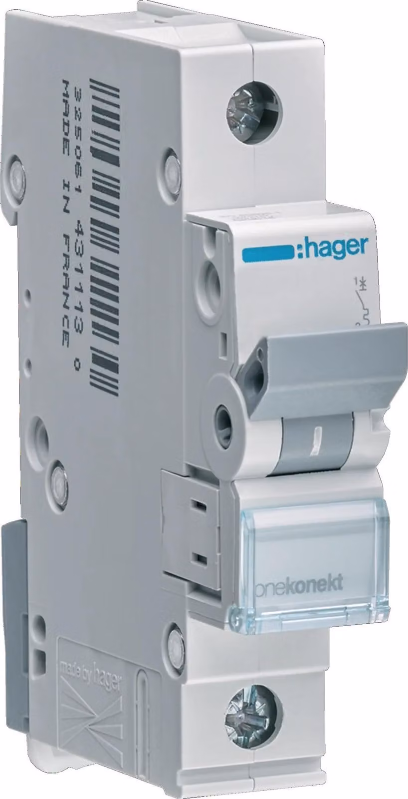 Interruttore LS Hager 1 polo, 6 kA, caratteristica C, 16 A Hager MCN116, 1 pz.