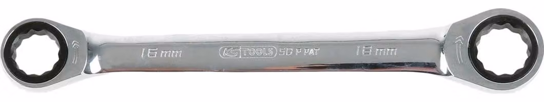 KS TOOLS GEARplus Doppia chiave ad anello a cricchetto 16x18 mm - 503.4506