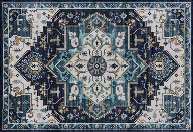 Tappeto Boho HOMCOM Multicolore con Design Geometrico, Antiscivolo e Lavabile, L: 230 cm, P: 160 cm
