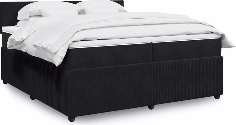 Maison Exclusive - Giroletto a Molle con Materasso Nero 200x200 cm in Velluto