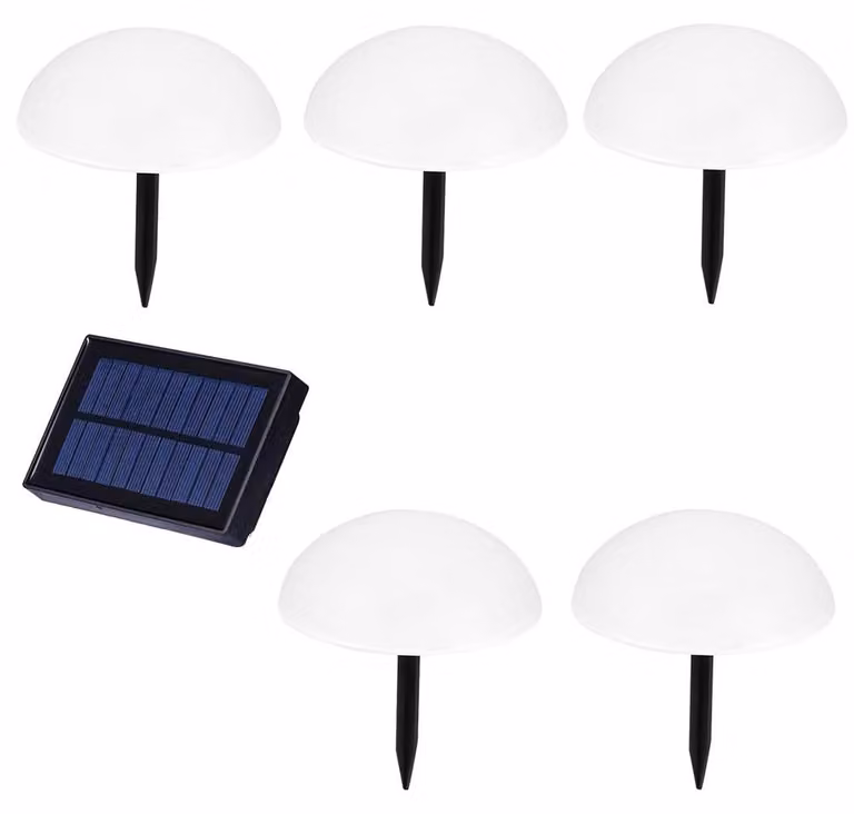 Lampada solare a LED, forma semicircolare, per esterni, grado di protezione IP65, lampada da giardino con picchetto da terra