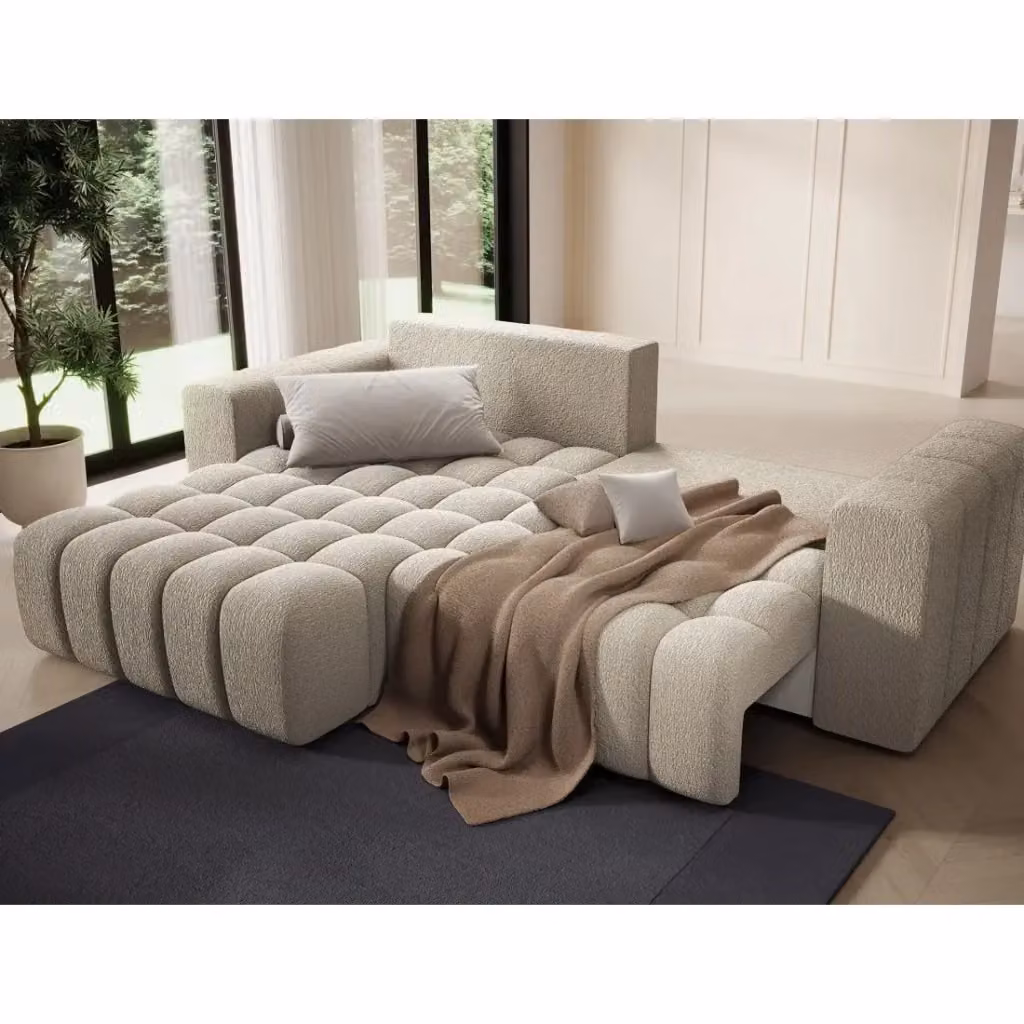 Divano angolare trasformabile DORY MEUBLORAMA beige con contenitore e angolo destro L/P/H: 250 x 175 x 92 cm – 2