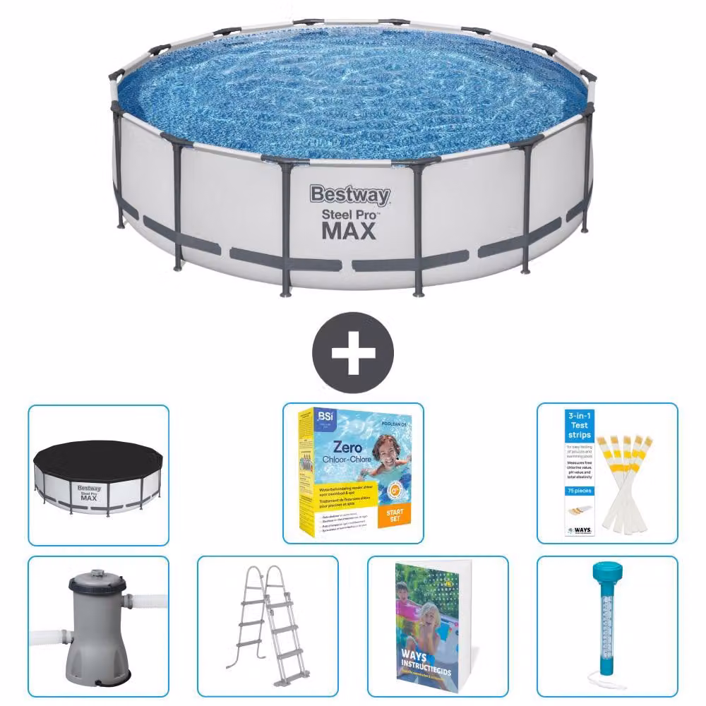 Piscina gonfiabile Bestway Steel Pro MAX, rotonda, 427x122 cm, composta da 6 parti, modello S532