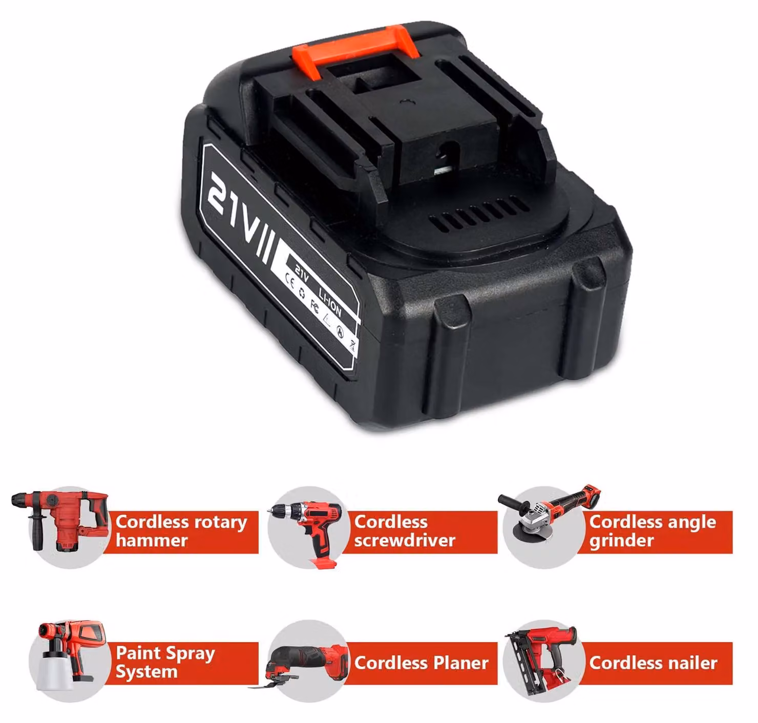 Batteria agli ioni di litio - Batteria di ricambio per utensili elettrici senza fili - 21 V - 1500 mAh - 1 pezzo - Ricaricabile
