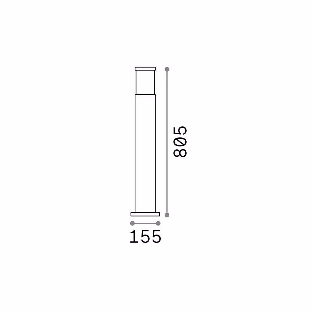 Piantana da esterno moderna IDEAL LUX in alluminio nero con vetro trasparente e 1 luce E27, Altezza: 80,5 cm – 2