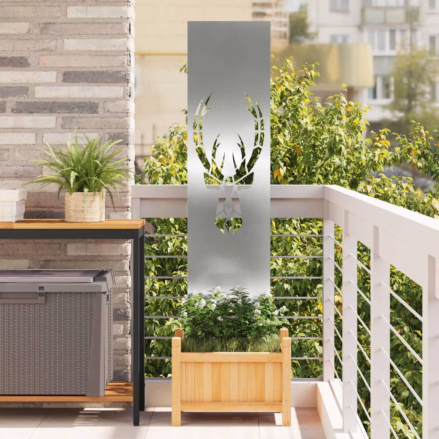 Schermo per privacy in giardino Argento 32 x 140 cm