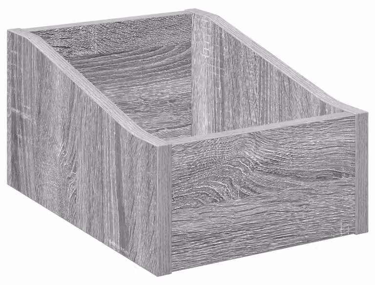 Scatola per dischi in vinile, colore Sonoma grigio, dimensioni 23 x 33 x 16 cm, realizzata in materiale composito di legno