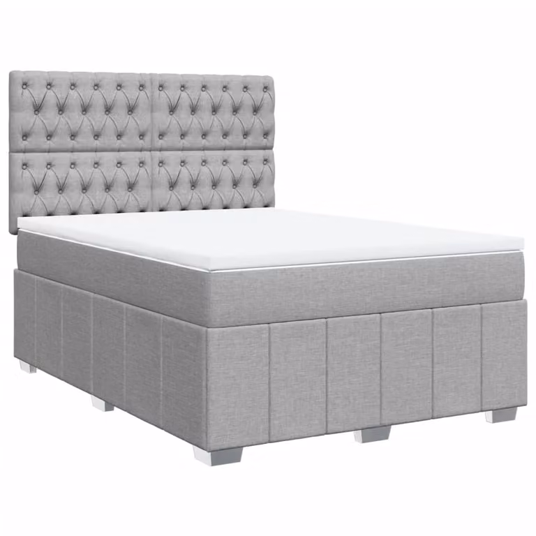 Giroletto a Molle con Materasso Grigio Chiaro 160x200cm Tessuto