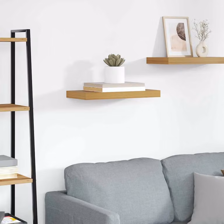 Scaffale da parete moderno vidaXL in legno MDF Beige L 50 x P 23,5 x H 3,8 cm