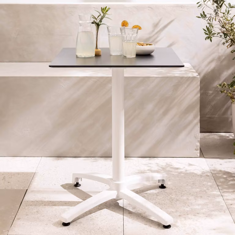 Tavolo da giardino 60 x 60 cm inclinabile laminato nero - Oviala Opéra