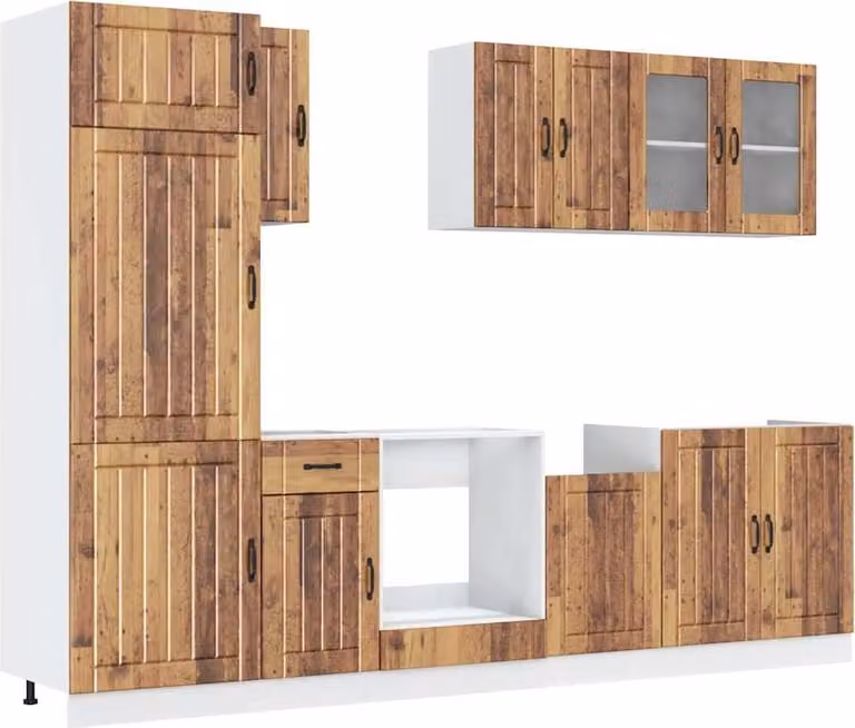 Set Mobili da Cucina 8 pz Kalmar Legno Vecchio in Truciolato