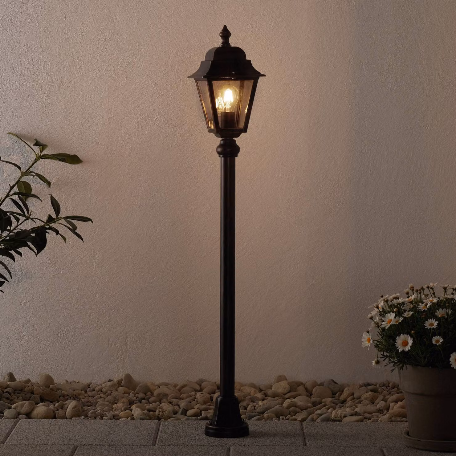 LCD Lampioncino da giardino TOULOUSE, Nero, Alluminio, Moderno, Lampada da esterni