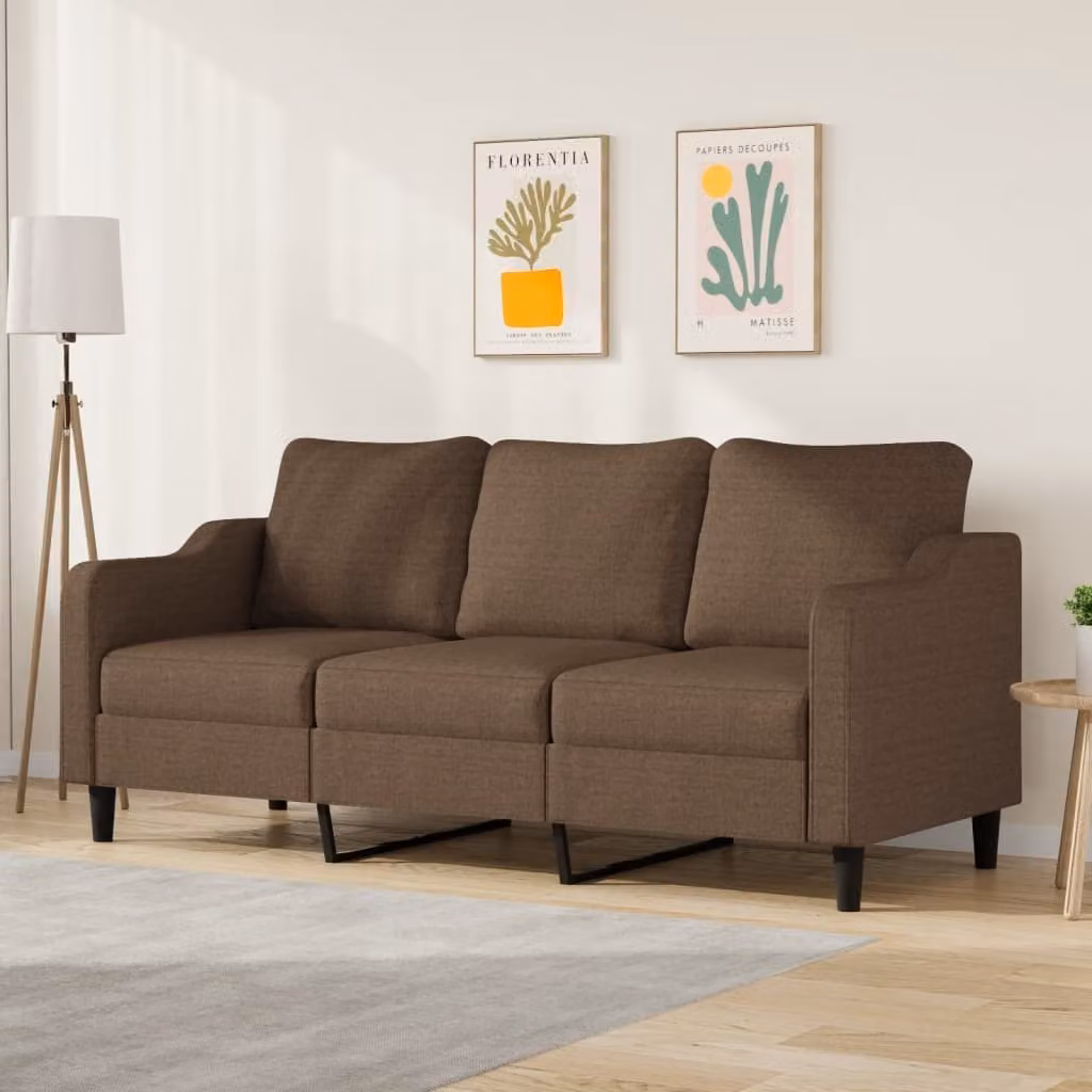 Divano Maison Exclusive, 3 posti, color marrone, 180 cm, rivestito in tessuto