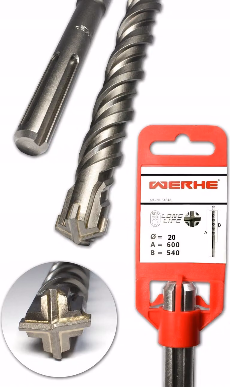 WERHE SDS MAX 20x600 mm punta a croce per calcestruzzo