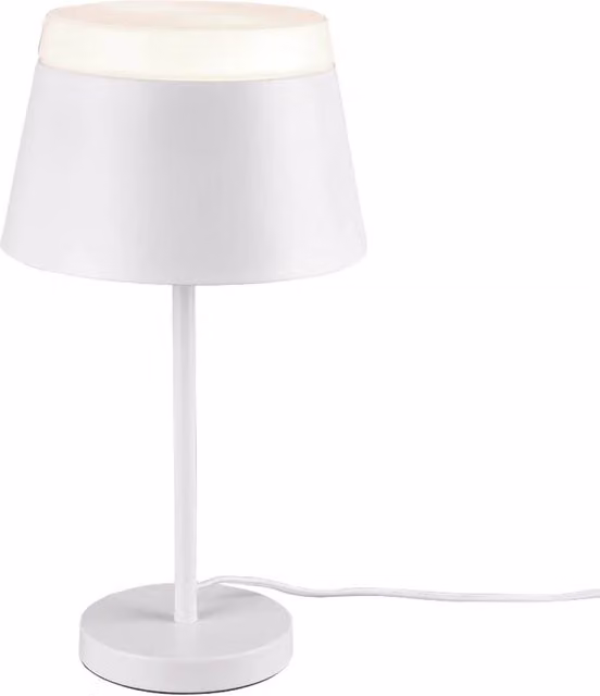 LÚZETE Lampada da tavolo Duquesa in metallo bianco con tecnologia LED e attacco E14