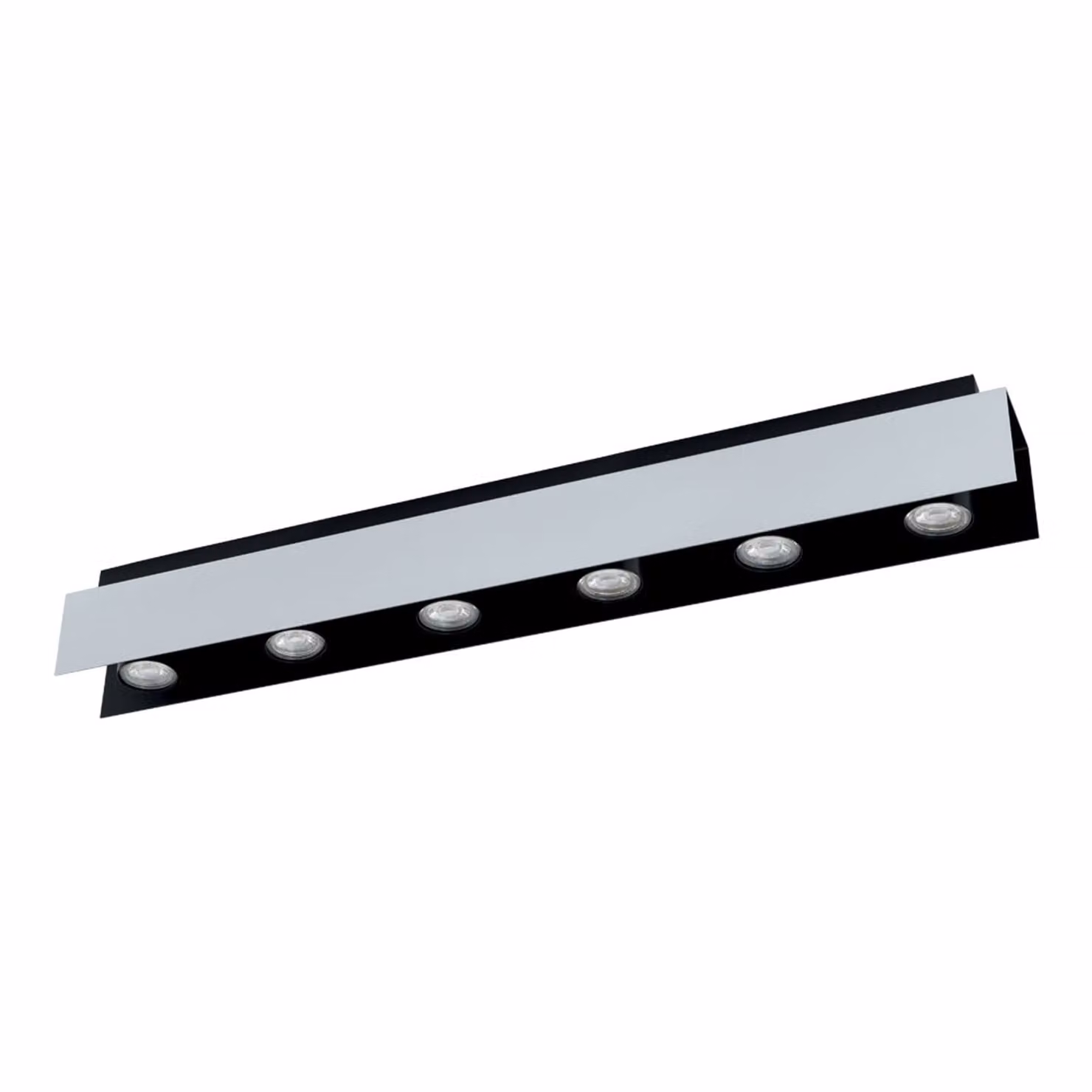 Plafoniera LED, acciaio nero bianco, L 83 cm