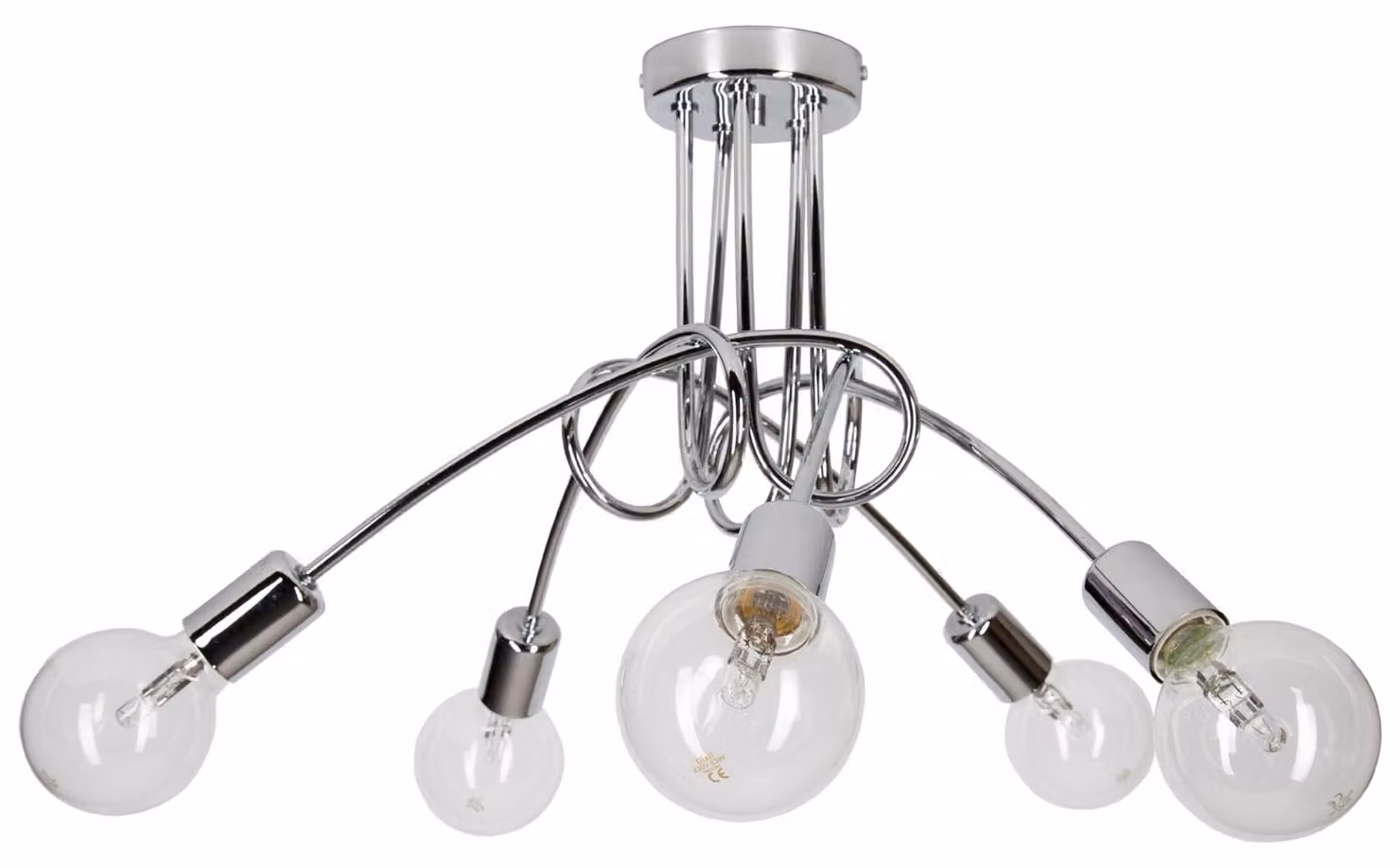 Lampada a sospensione industriale cromata in stile Edison – Lampada a sospensione moderna