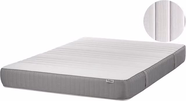 Materasso Ibrido BELIANI in Schiuma con Rivestimento Sfoderabile Bianco L: 140 cm, P: 200 cm, H: 20 cm