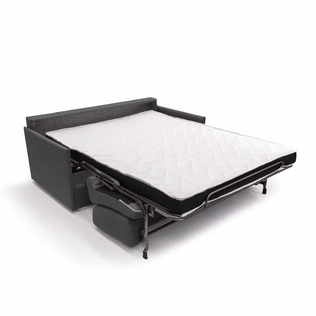 Evans Divano letto matrimoniale in tessuto antracite con struttura in metallo L: 189 cm, Materasso: 160 x 200 cm – 2