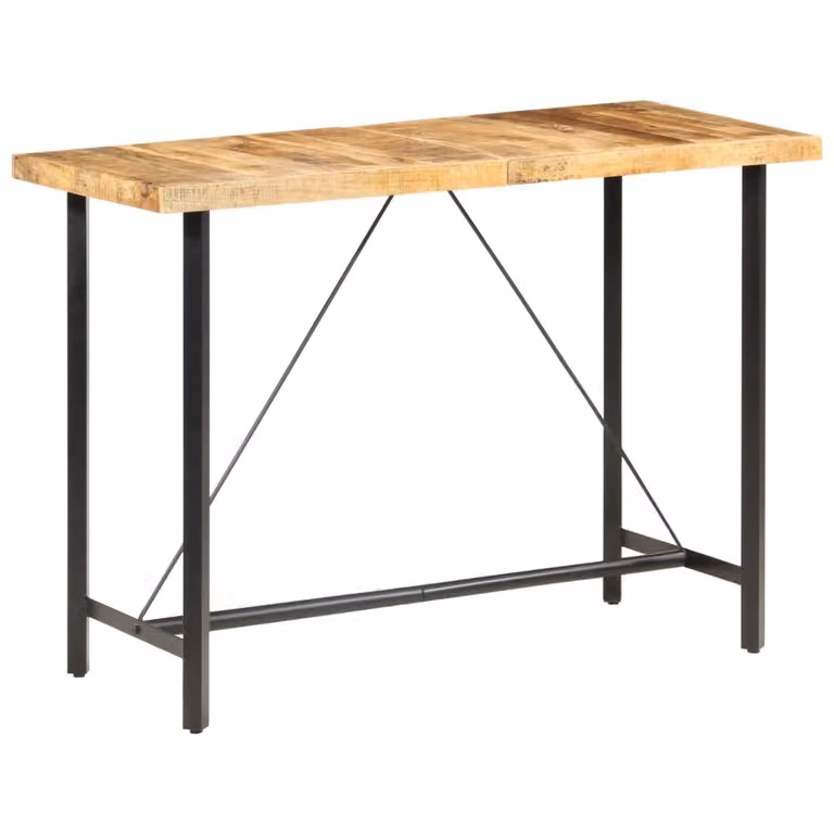 The Living Store Tavolo da bar 150x70x107 cm Legno di mango grezzo